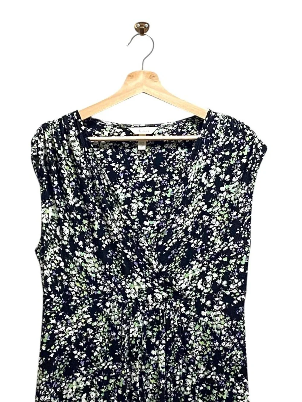 Soma Jersey Knit Floral Dress Black Size L Cottagecore Spring Bohemian Vacation - Picture 5 of 12